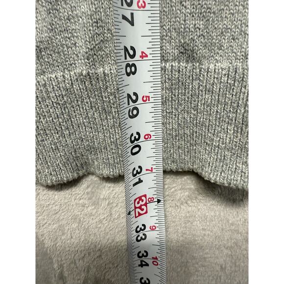 H&M Gray Cotton Knit Collared Pockets Double Breasted Black Buttons Large - Picture 7 of 12